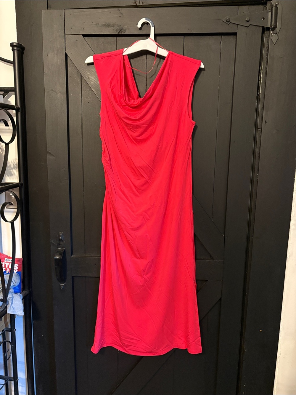 a new day Red Sleeveless Cowl Midi Dress